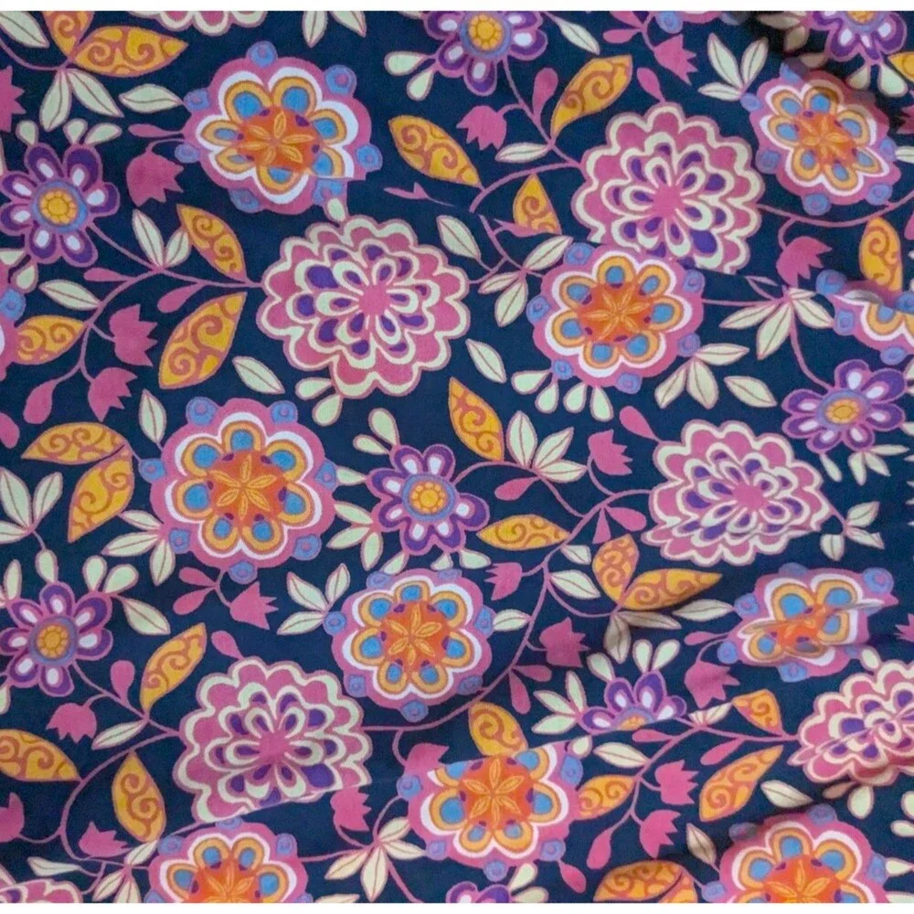 Hanna Andersson Navy Blue Pink Floral Long Sleeve Dress Girls 120 US 6-7 - Picture 2 of 8